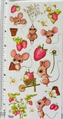 Violette Stickers Strawberry Field Mice Crafts Planner Supply Scrapbook Flowers