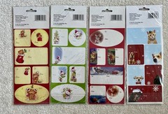 Mix Lot Of Gift Tags Mostly Christmas , Few Easter Stickers , 1 Valentine