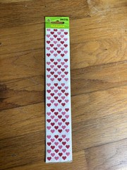 Vintage 80’s Sandylion Pink Red Heart Fuzzy Sticker micropak SEALED