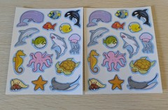 2 Sheets Vintage Carson-Dellosa Realistic Sea Life Stickers, 30 Stickers