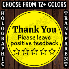 40 THANK YOU STICKERS 2″ ROUND LABELS SEALS SMALL BUSINESS REVIEW 5-STAR