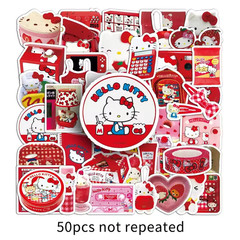 50pc HELLO KITTY RED Stickers, Great for-Phone, Car, Water Bottle, Laptop, Bike
