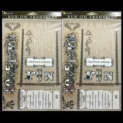 LOT OF 2 SETS DAISY D’S RUB-ON TRANSFERS IMAGES FAMILY FRAME TOGETHER FOREVER