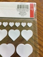 MadeForRetail Vinyl Raised Stickers 40 count NIB Decorative Red & Gold Hearts