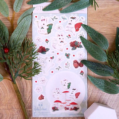 Winter Bunny Stickers – Fantasy White Rabbit Sticker Sheet – Christmas Crafts