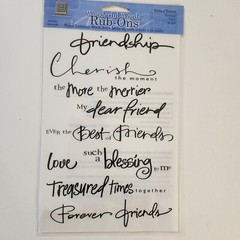 NEW 4 Sheets Deja Views Wonderful Words Rub-Ons Black Words Phrases -G