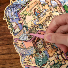 4 Sets Large 3D Scene Stickers for Miniature Room – Oil Painting Style