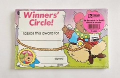 Vtg Trend Scratch N Sniff Awards NIP Winners Circle hats off achievement teacher