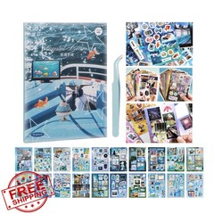 Teoippv Japanese Sticker Book Glass Dream 20 Sheets