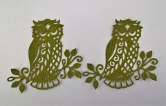 Owl Intricate Large Paper Die Cuts Cardstock 2 pc Scrapbook Embellishemnts