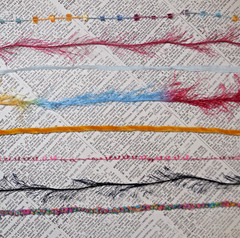 Fiber Art Yarn Journal Scrapbook Mixed Media Gift Wrap Jewelry 24 Yds «Twilight»