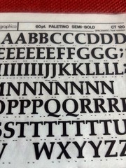 4 Letraset INSTANT LETTERING Transfer Letters 60 pt & 72pt Palatino Semi-Bold 5