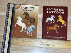 Ponies Stickers & Horses Tattoos 2003 by John Green Dover Lot of 3 NOS
