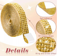 Self-Adhesive Rhinestone Strip 0.45-3.1cm Wide Ribbon Trim Tape Diamante Sticker