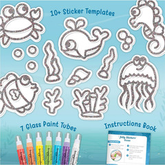 DIY Jelly Stickers – Ocean | 3D Gel Stickers Craft Kit for Kids | Window, Bottle