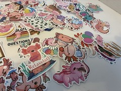 Axoloti Assorted Kids Stickers. 200 Pcs. Scrapbook. Cartoon. Funny. Animal. Cute