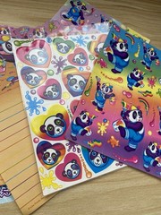 Lisa Frank Panda Painter Sticker Tote