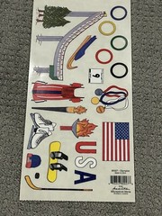 Rare Vintage Scrapbook Mania Large Olympics Nostalgia Sticker Sheet