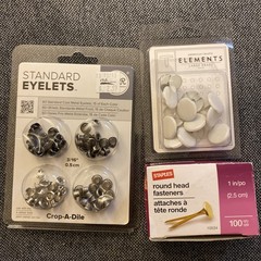 Paper Scrapbook Crafts Fastener Lot – Brads, Eyelets