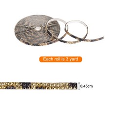 0.2 Inch Self Adhesive Rhinestone Strips 3 Yard for Crafts,Leopard Print