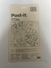 Vintage 1990 Post-It Removable Stickers 2 Sheets New Sealed 90s 3M airplane army