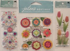 Lot Of 11 JOLEE’S BOUTIQUE Dimensional Scrapbooking Stickers FLOWERS FLORAL