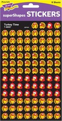 800 Count Turkey Time SuperShapes Stickers – Perfect for Classroom Rewards