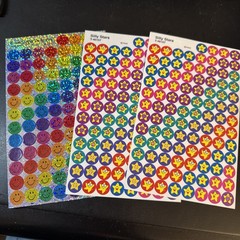 Vtg TREND Sparkle Smiles & Silly Stars Stickers-lot Of 3 Sheets