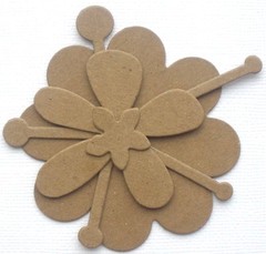 {3 Sets} DECORATIVE FLOWER – Bare Layered Unfinished Chipboard Die Cuts