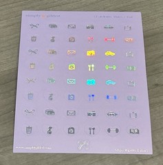 NEW Simply Gilded Heart Icons – Dates Purple Sticker Sheet SG 2021 Stickers