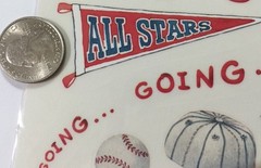BASEBALL Clear Mylar Stickers Approx.5.5″x12″All Star•Glove•Jersey•Players •Ball