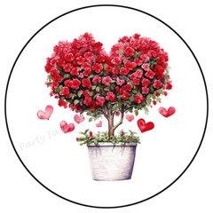 HEART SHAPED ROSE TREE ENVELOPE SEALS LABELS STICKERS FAVORS