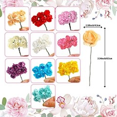 120 PCS Mini Paper Flowers,30mm in Assorted Colors Artificial Multi Color