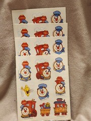 Vintage 1979 Hallmark Sticker 4 Sheets Train Stickers Happy Face in Orig Package