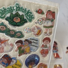 VTG 1980s Cabbage Patch Kids Puffy Stickers Sheet + 4 separate Multicolor Dolls