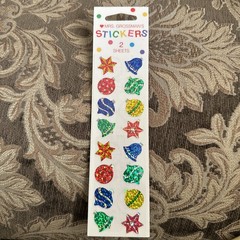 Mrs. Grossman’s Sticker Strip Sparkle Ornaments Prismatic Christmas – Lot of 5