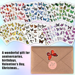 Arme Butterfly Stickers(635 Pcs, 48 Sheets), Flower Stickers for Scrapbooking, J
