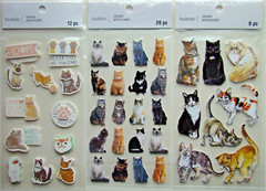 CAT LOT OF 5 Stickers Jolee’s K&C Recollections NEW! paw yarn kitty fish dish