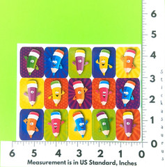 Eureka Colorful Pencil Squares Sticker Sheet Retired