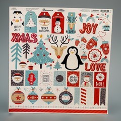 Reminisce Santa Squad Christmas 6×6 Scrapbook Paper Pad & Sticker Lot