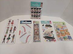 Lot of 6 Mix Brands Scrapbooking Stickers , Crafts Etc.