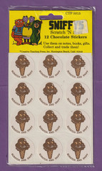 Vintage CTP 1977 Scratch & Sniff Stickers CHOCOLATE Ice Cream Cone