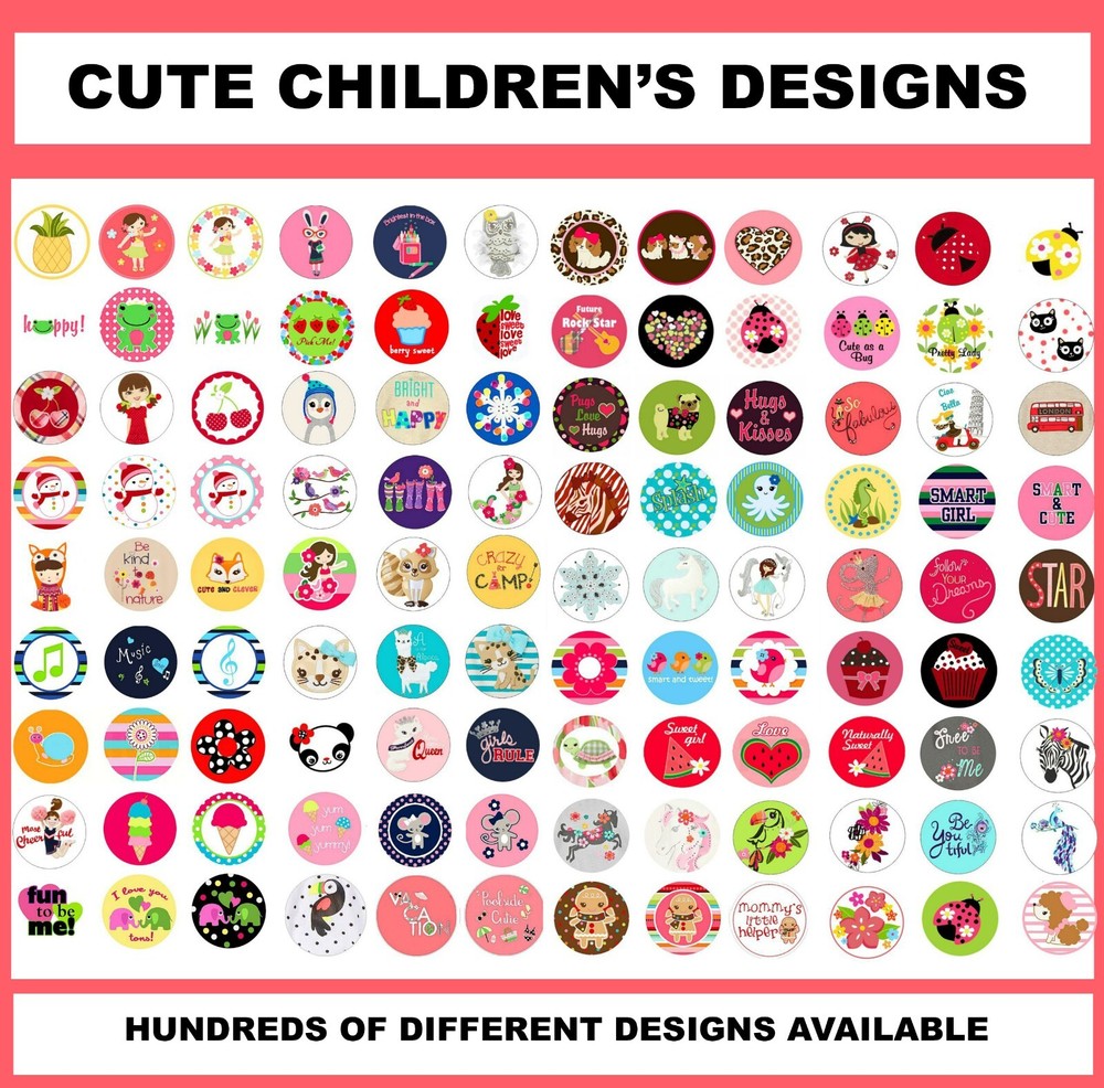 100 Precut CUTE CHILDREN’S KIDS DESIGNS BOTTLE CAP CHARM TRAY IMAGES 1 inch