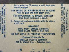 Vintage USMC Window or Windshield Decal U.S. Marine Corps by Angelus Pacific Co.