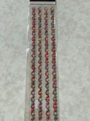3D ADHESIVE GEMSTONES LONG BORDER MULTI-COLOR & CRYSTAL STRAND 4PC/STRANDS