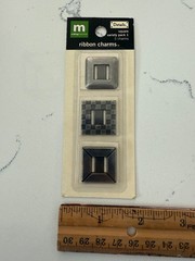 Making Memories Details Square Variety Pack 1 Ribbon Charms 3PC Scrapbooking Art