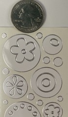 WHITE/SILVER FLOWER CIRCLE Stickers(49pc)Stampendous •Garden•Blooms•Daisy•Dots