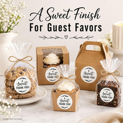 Sweet Thank You Favor Stickers: 120 round Paper Stickers 1.6 Inch | Paper Sticke