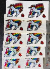 5 VINTAGE 80’S PRISM STICKER STRIPS 10 STICKERS INCLUDED