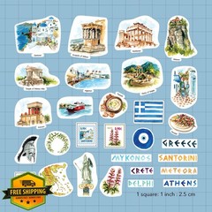 Navy Peony Greece Statement 29pc Stickers